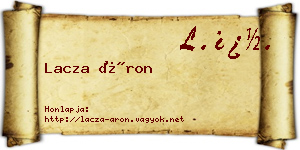 Lacza Áron névjegykártya